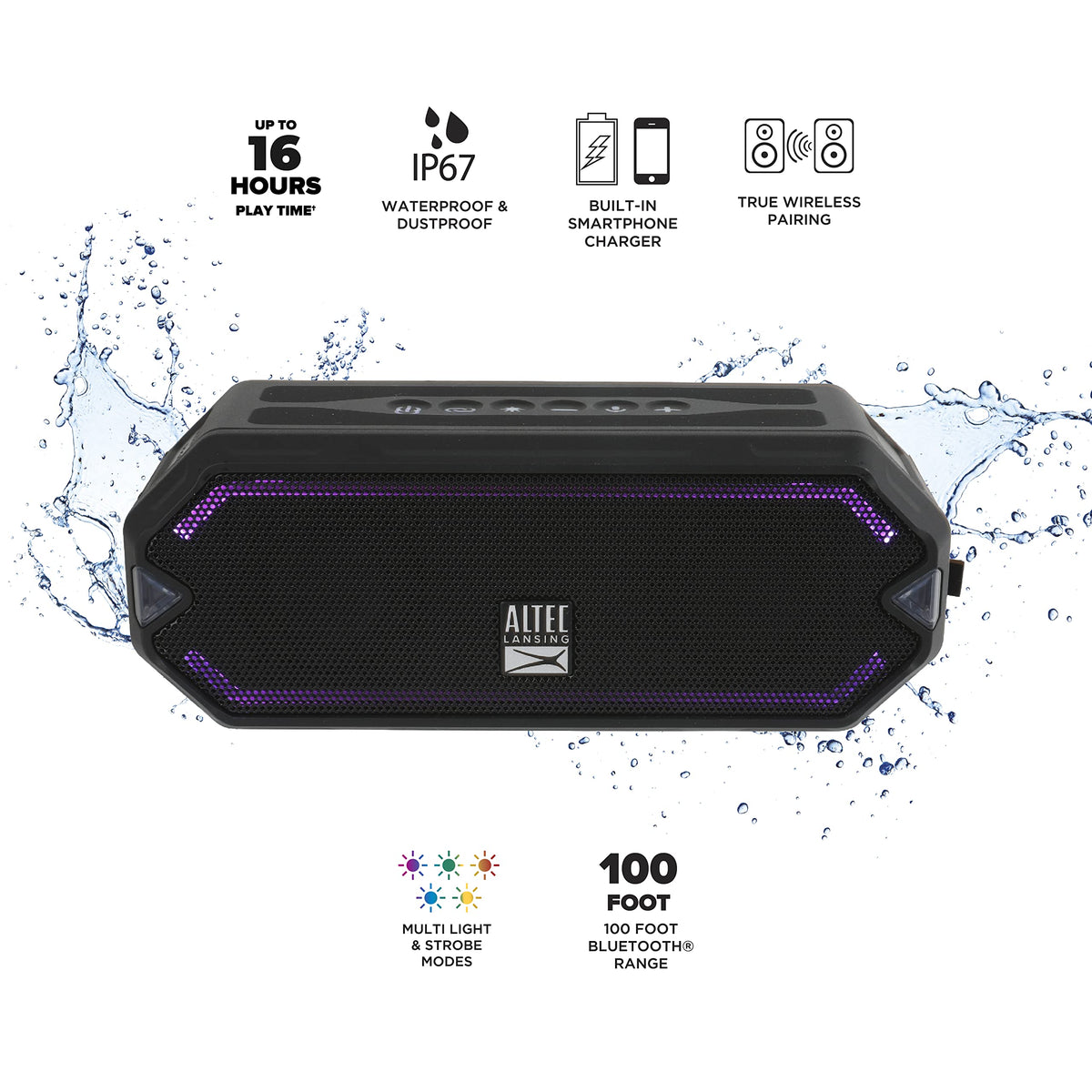 Altec Lansing rugged texture and shell, tough durable protection
