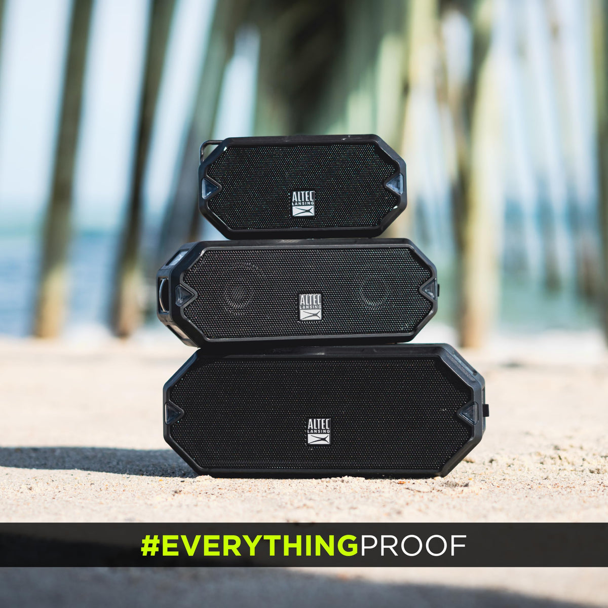 Altec Lansing HydraMini IP67 waterproof durability for all-weather adventures.