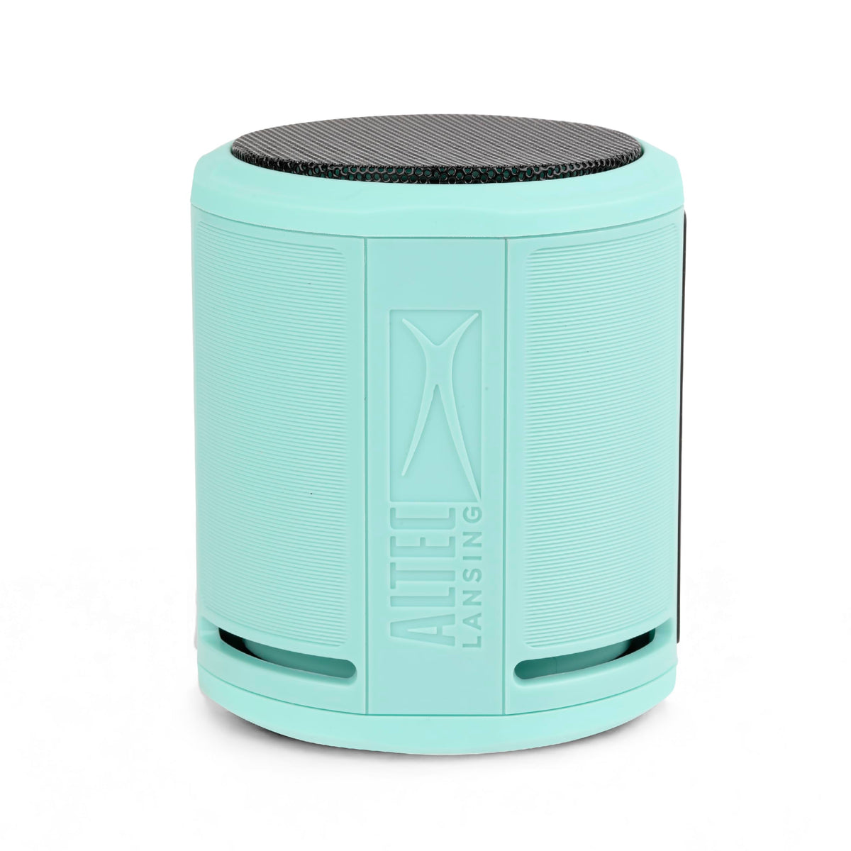 Altec Lansing HydraOrbit front view showing mint finish and 360° sound benefit