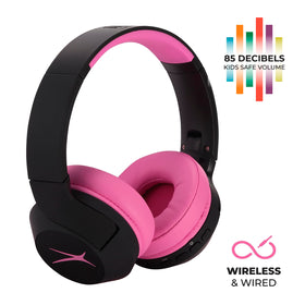 Altec Lansing headphones with 85dB volume limit highlighted for safe listening