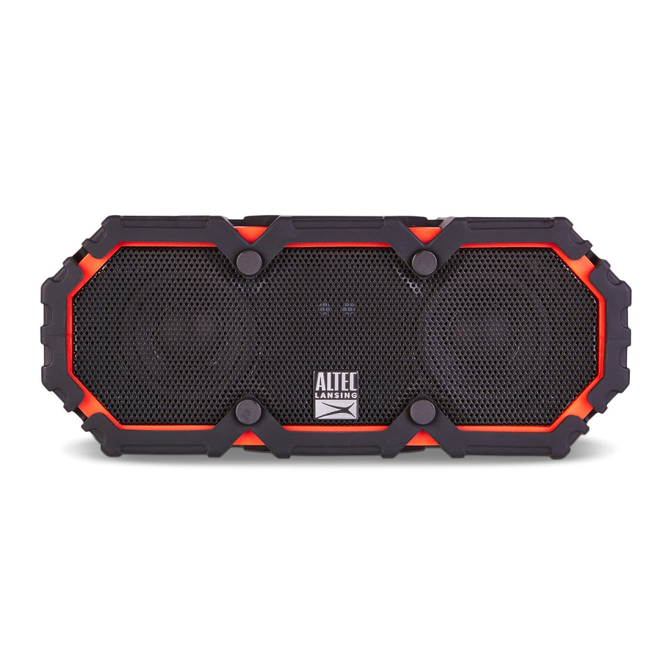 Altec Lansing LifeJacket 2 front view showing rugged portable waterproof speaker for travel and outdoor fun