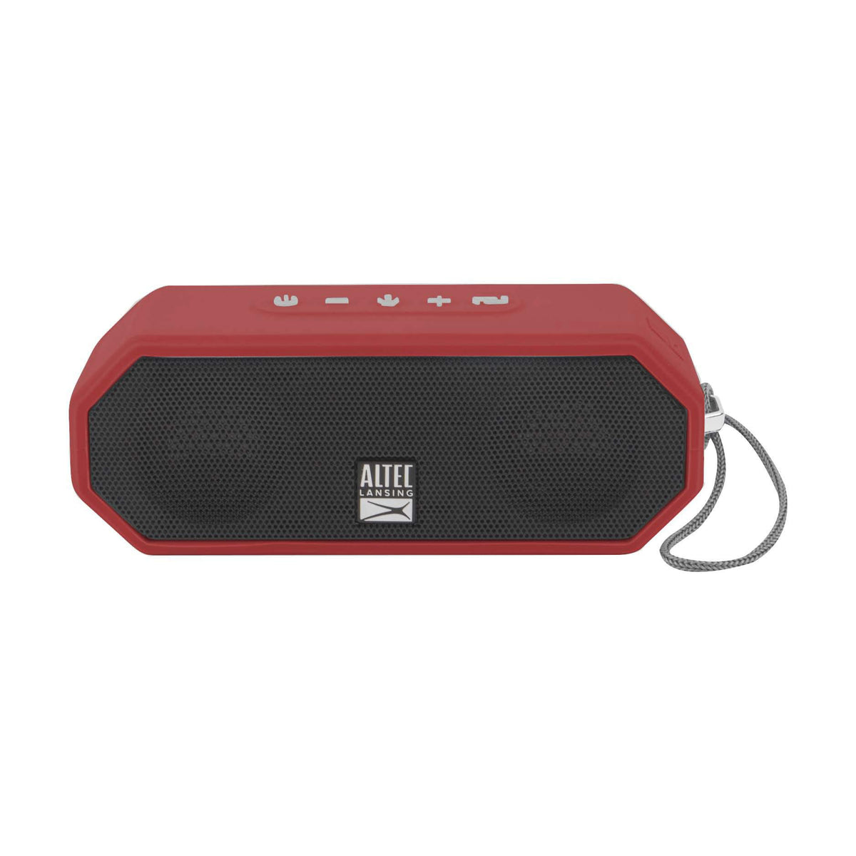 Altec Lansing in hand for size comparison showing compact portability benefit