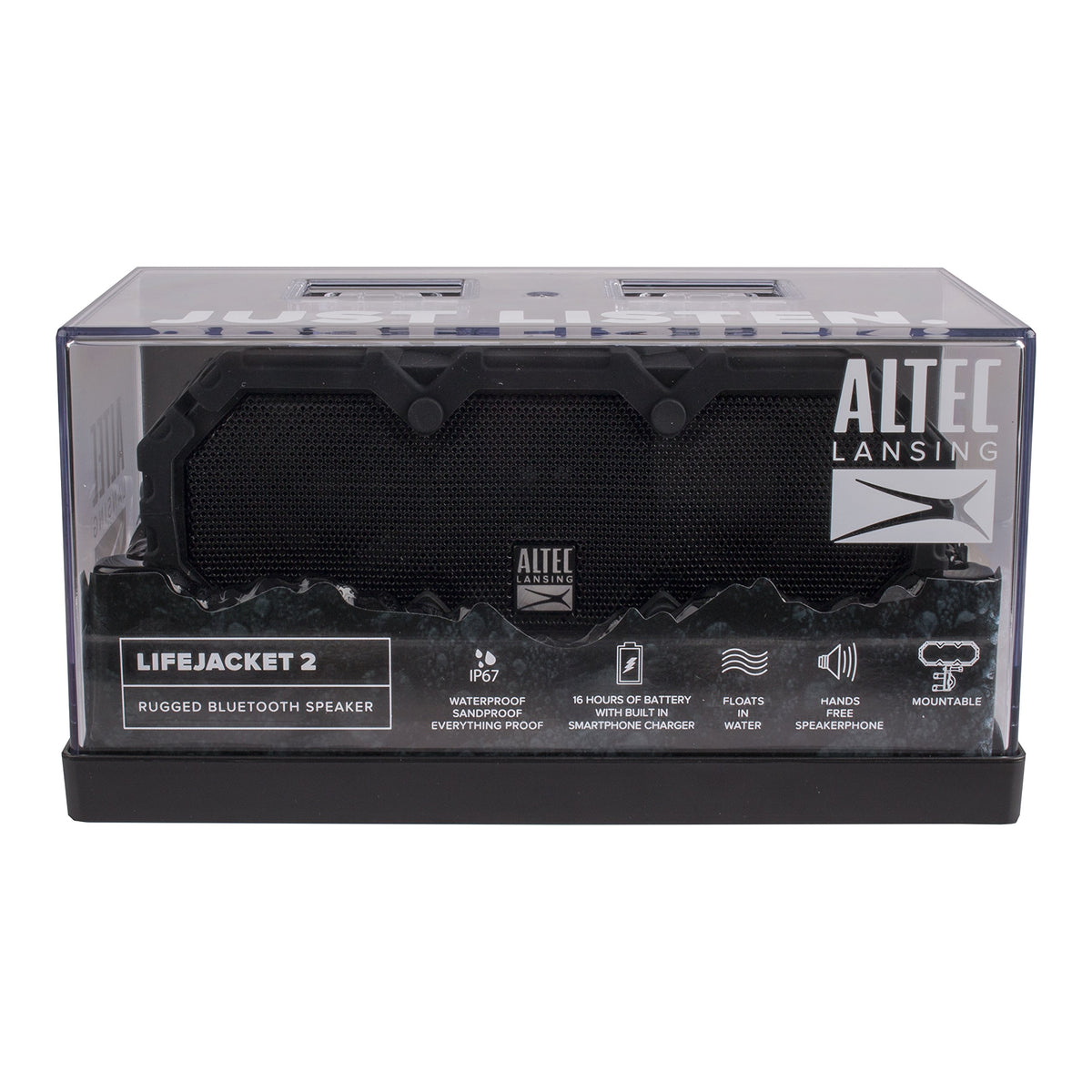 Altec Lansing LifeJacket universal mount bracket supports bikes and boats