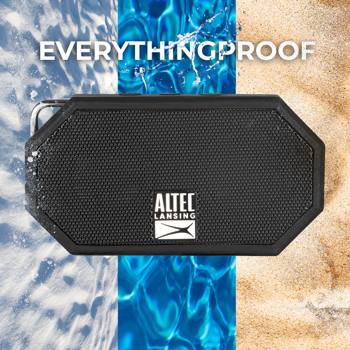 Altec Lansing Mini H2O on the beach demonstrates waterproof reliability for splashy days.