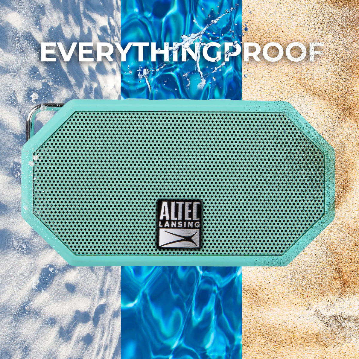 Altec Lansing Mini H2O floating on water for poolside listening.