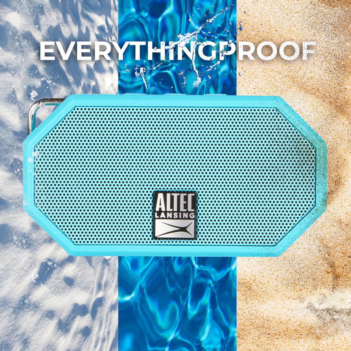 Altec Lansing Mini H2O floating on water for poolside listening.