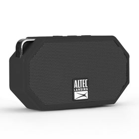 Altec Lansing Mini H2O front view shows compact, portable design for outdoor listening.