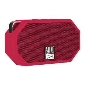 Altec Lansing Mini H2O poolside with splashes highlighting waterproof design