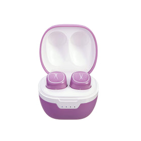Altec Lansing Nanobuds charging case powers earbuds for travel and daily use.