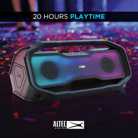 Rockbox 2.0 battery indicator showing up to 20 hours of playback for all day use.