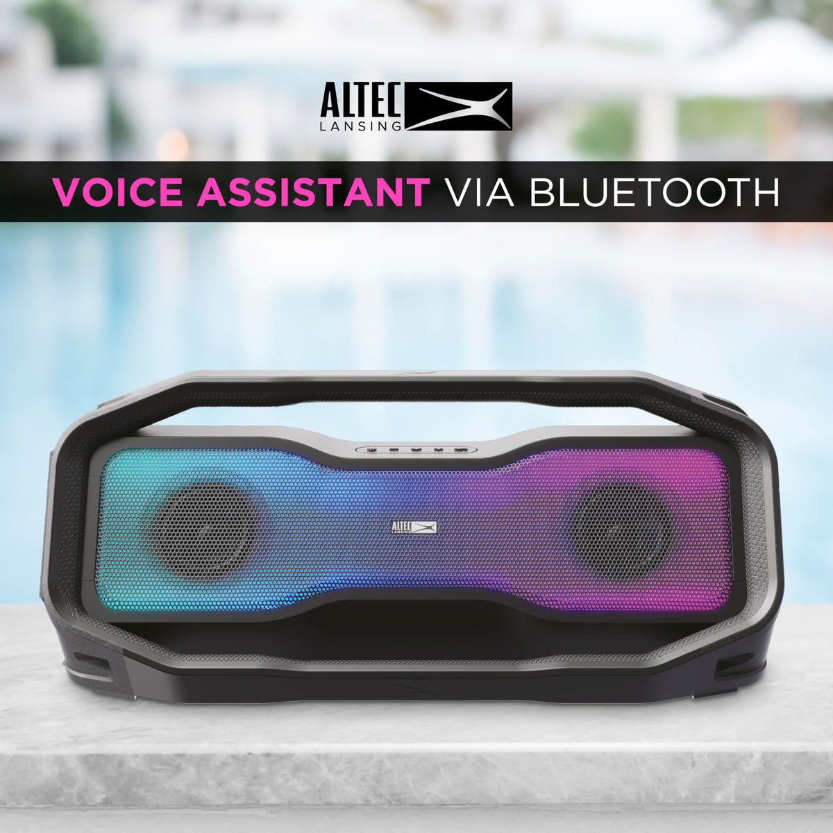 Altec Lansing Rockbox 2.0 rugged, durable design suited for outdoor adventures.