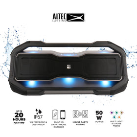 Altec Lansing ROCKBOX LED modes illuminate parties with colorful energy