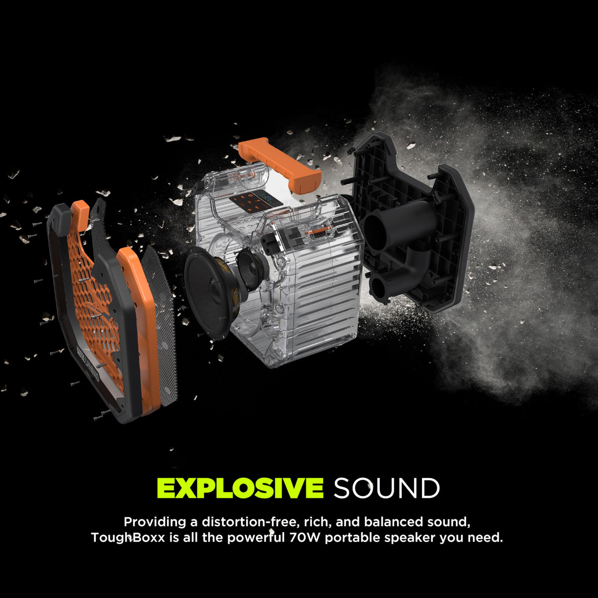 Altec Lansing TOUGHBOXX IPX5 waterproofing withstands splashes at the pool.