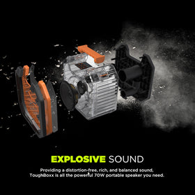 Altec Lansing TOUGHBOXX IPX5 waterproofing withstands splashes at the pool.