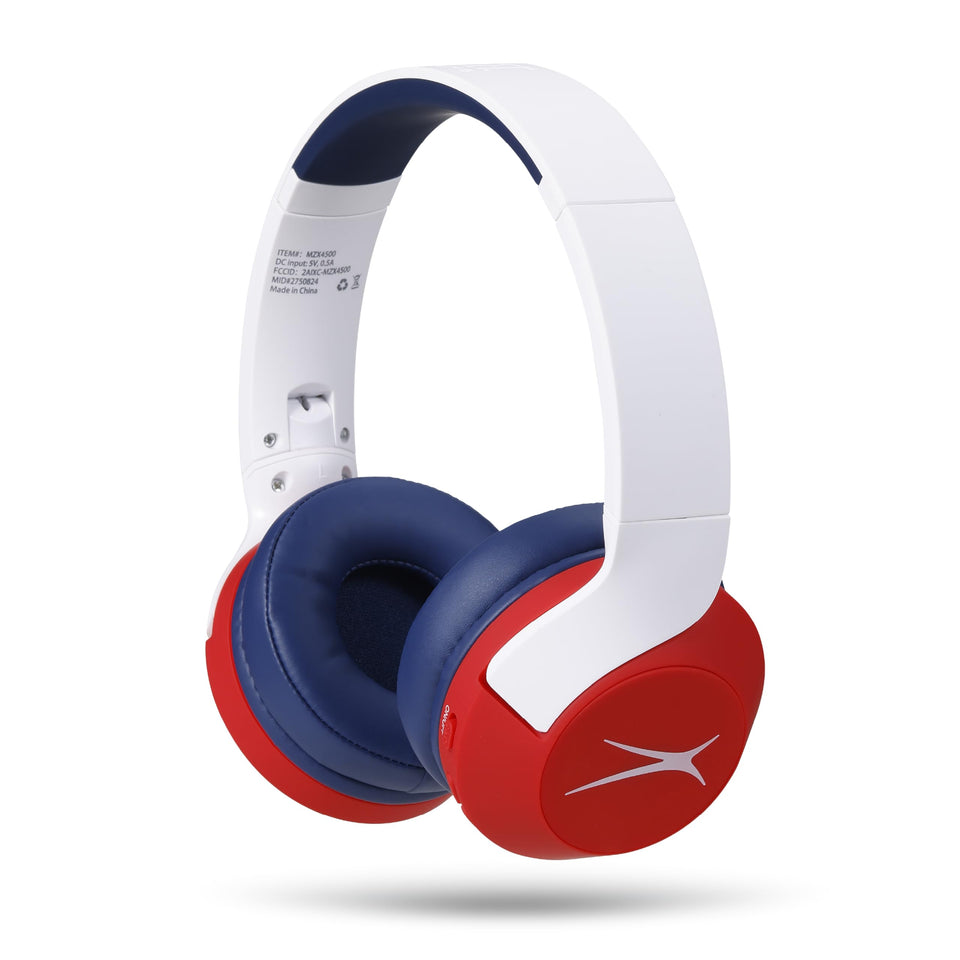 Altec Lansing front packaging showing kid-safe features and travel convenience