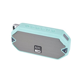 Altec Lansing HydraMini floating in pool, Altec Lansing waterproof protection shown