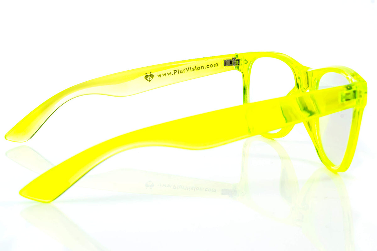 Alternative Imagination classic-frame rave glasses provide durable all-night wear.