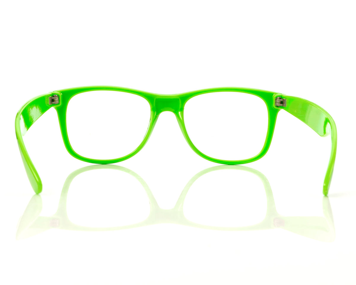 Alternative Imagination neon green frame detail highlighting durable plastic and vibrant color
