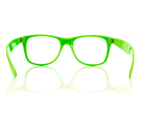 Alternative Imagination neon green frame detail highlighting durable plastic and vibrant color