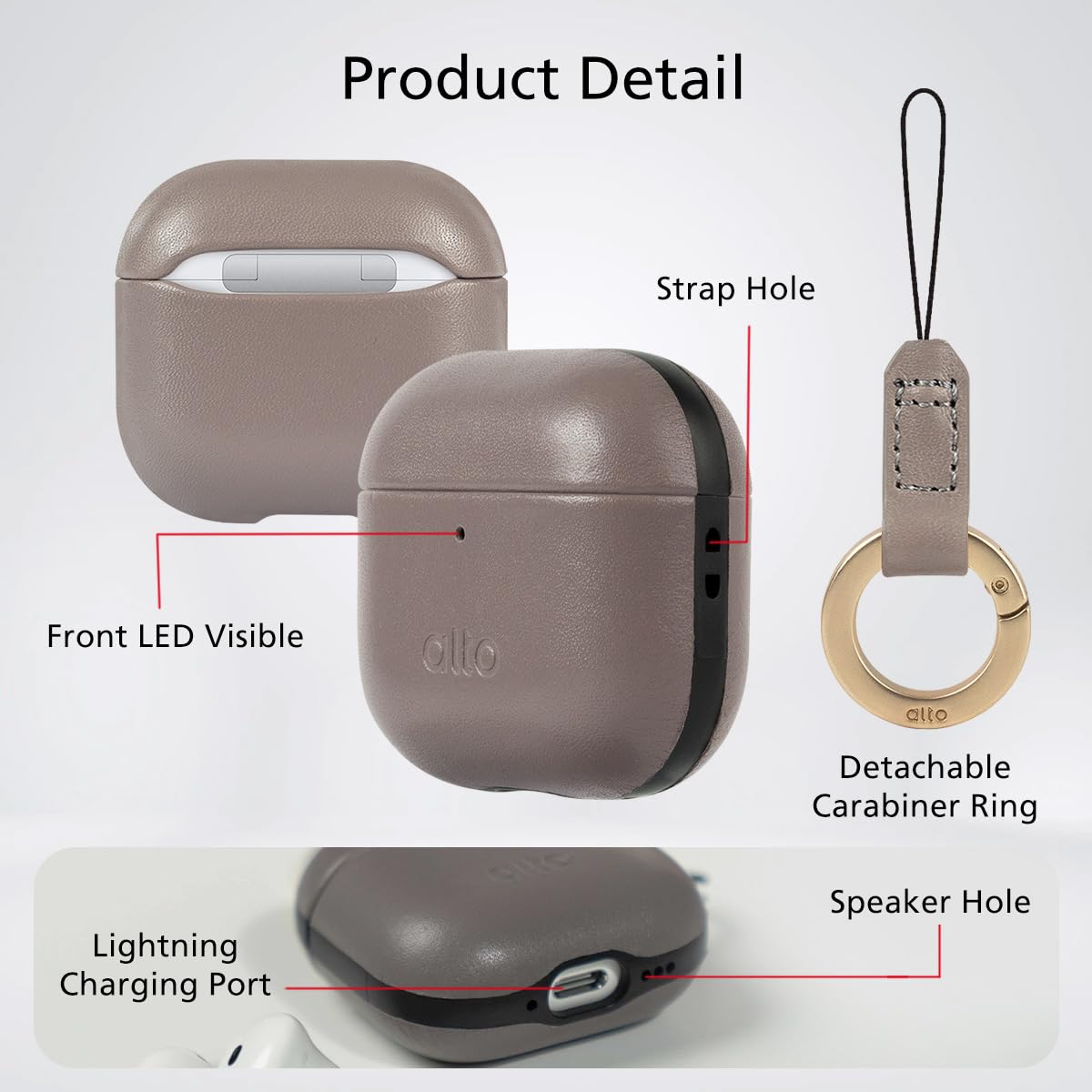 alto bottom port and visible front LED window enabling easy charging