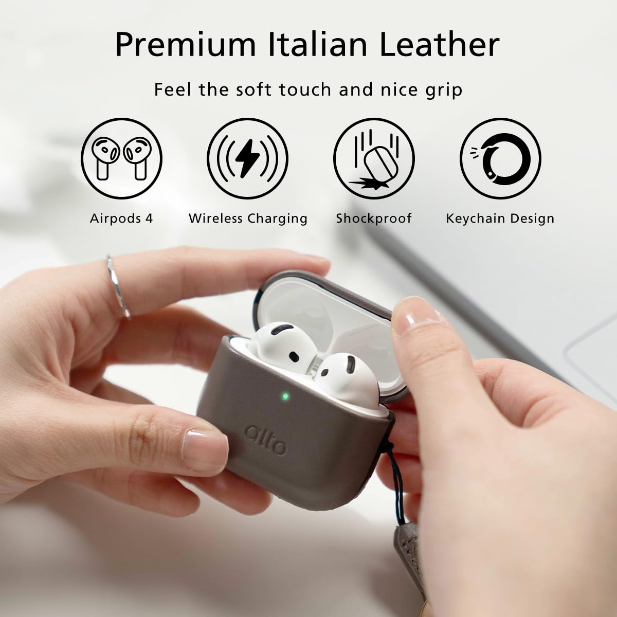 alto close-up Italian leather grain texture showcasing premium feel