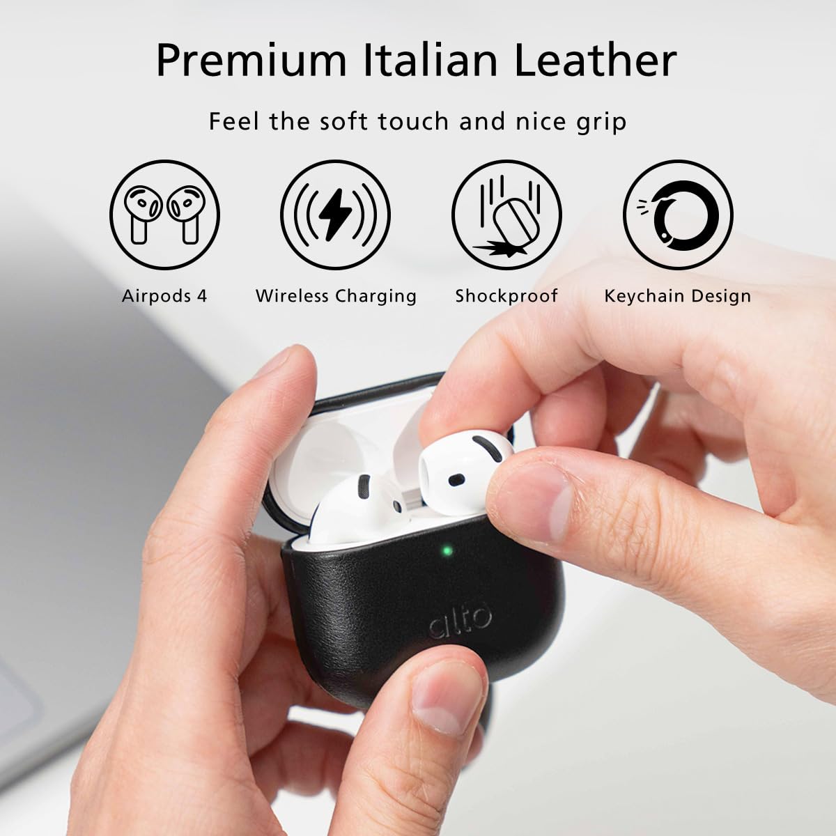 alto Italian aniline leather close-up texture showing soft grain and durability