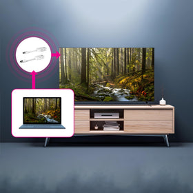 Aluratek Streamcast Pro 100 ft range enables flexible placement for wireless display.