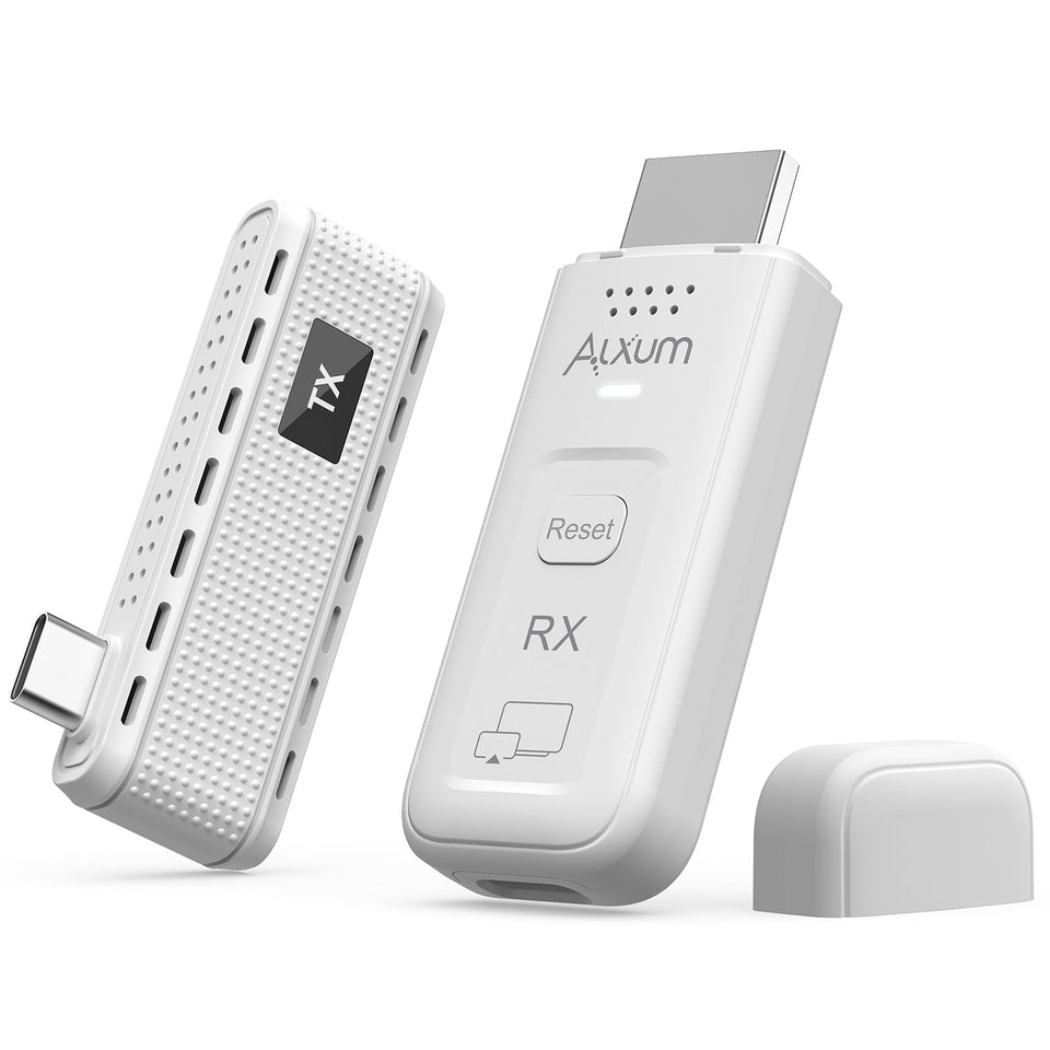 Alxum front view of compact transmitter and receiver kit, easy transport benefit
