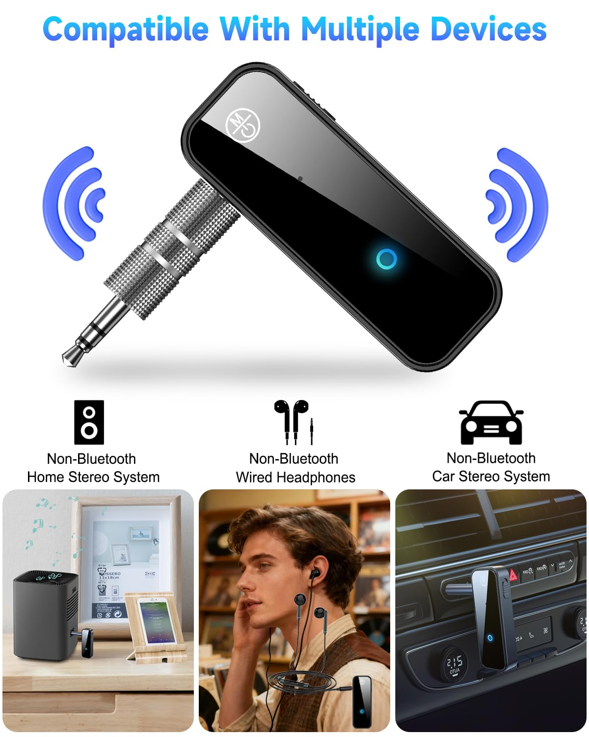 ALYNIC AUX microphone button for hands-free control and calls.