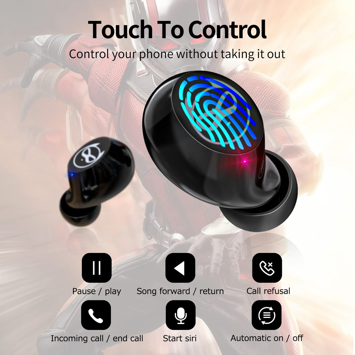 AMAFACE B88 charging case opens to reveal portable power on the go.