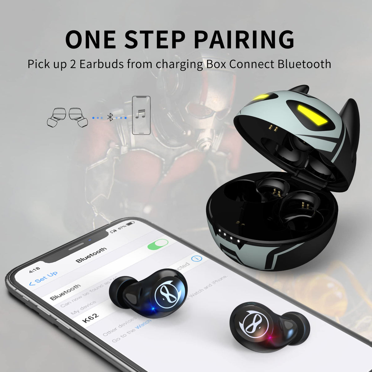 AMAFACE B88 earbuds with Bluetooth 5.0 for fast pairing and stable streaming.