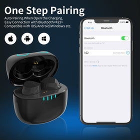 AMAFACE Bluetooth 5.0 earbuds with ENC mics for clear calls.