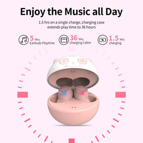 AMAFACE pink charging case provides convenient wireless charging.