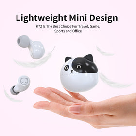 AMAFACE panda earbuds dual mic delivers clearer calls in noisy places.