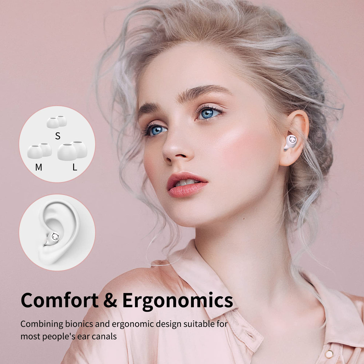 AMAFACE panda earbuds hi-fi deep bass enhances music and videos.