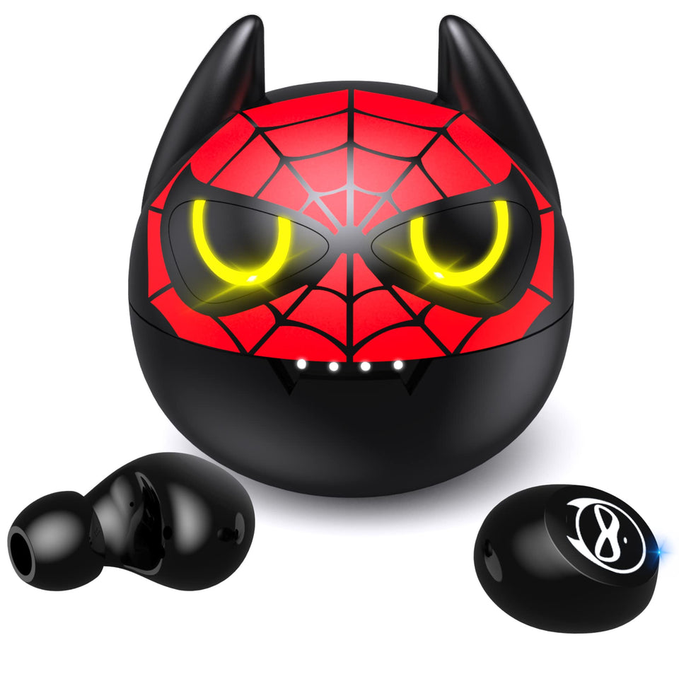 AMAFACE Spiderman earbuds in case ready for fast charging on the go