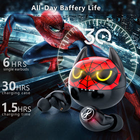 AMAFACE earbuds with LED display showing battery status for quick checks