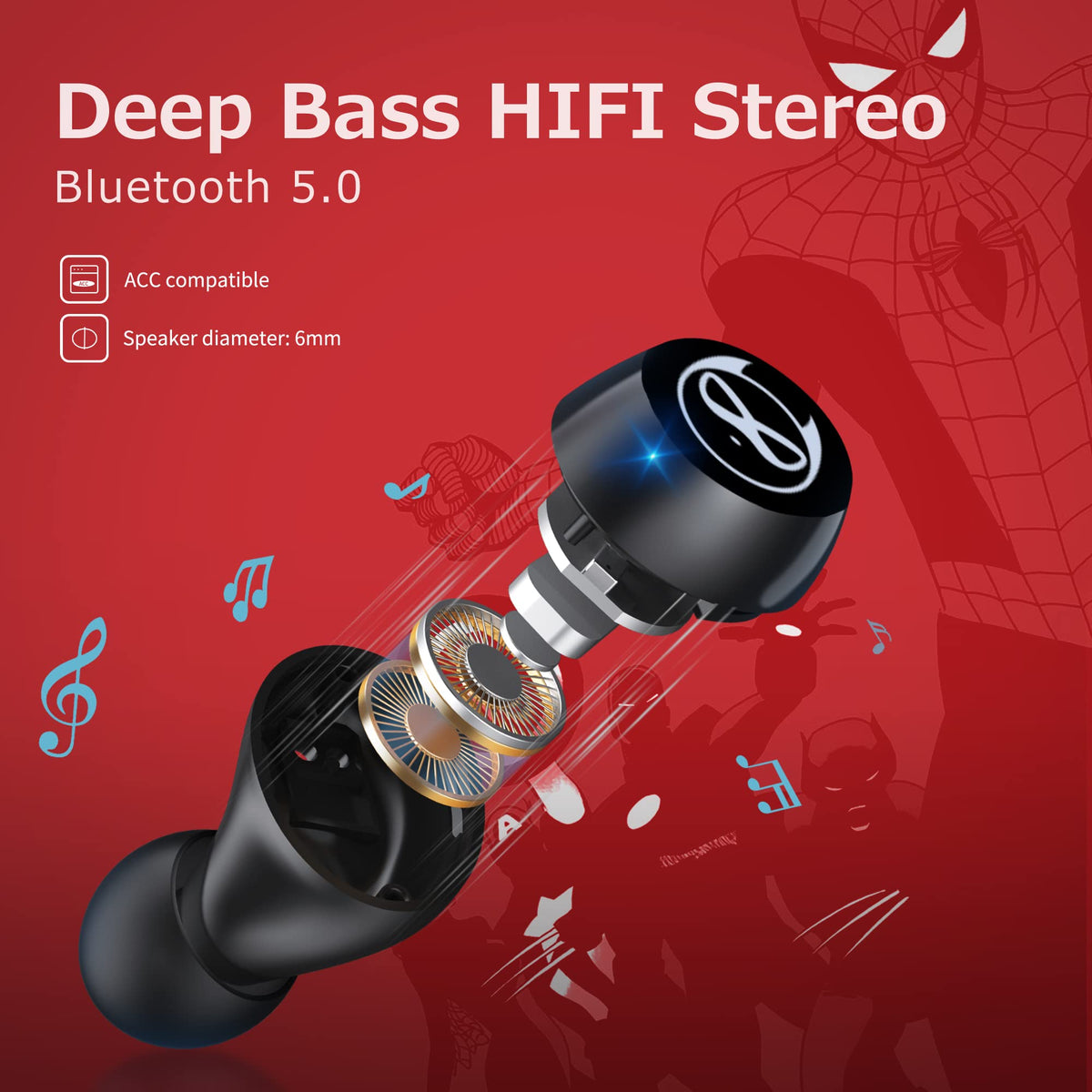 AMAFACE earbuds deliver 4-6 hours of playback per charge