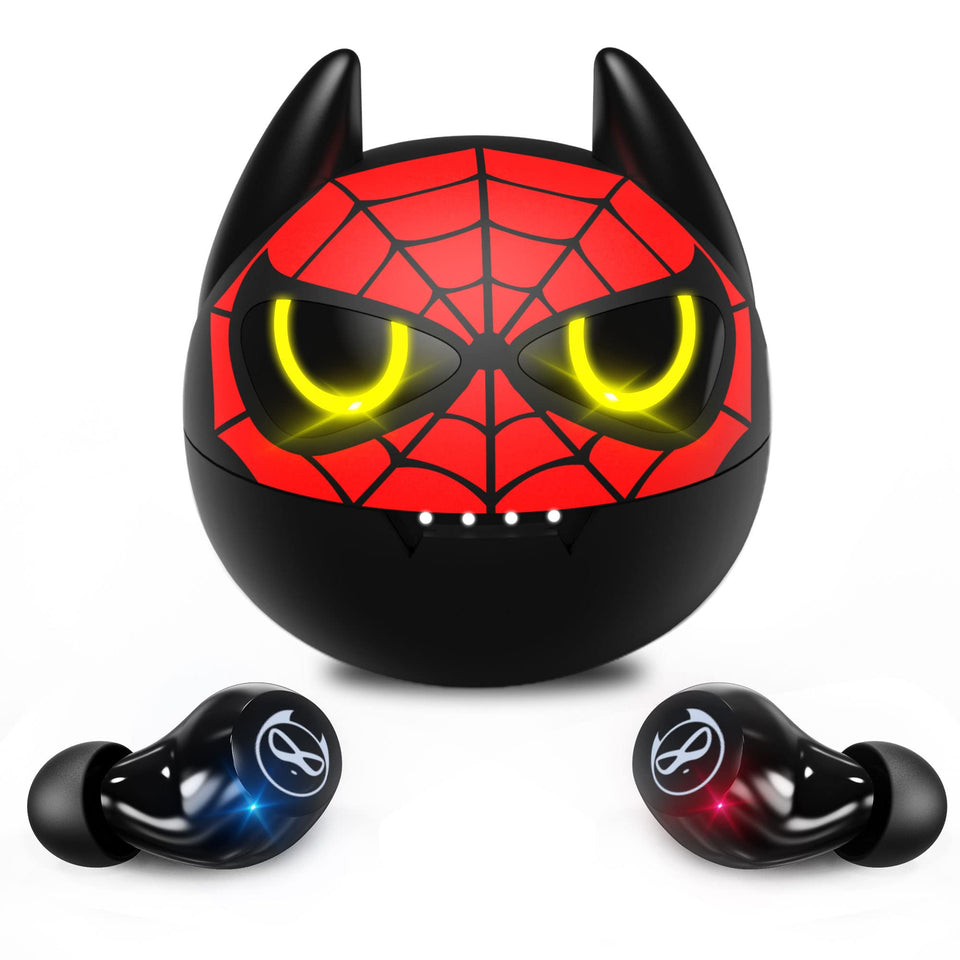 AMAFACE wireless earbuds with blinking eyes case for kids and adults, secure fit