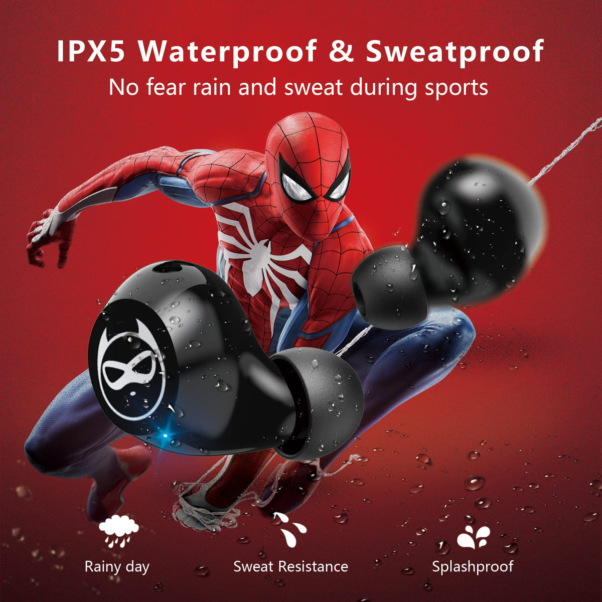 AMAFACE earbuds with IPX5 sweat resistance for workouts and outdoor use