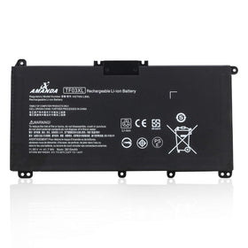 Amanda TF03XL laptop battery closeup, showing high-quality Li‑ion cells for HP Pavilion reliability