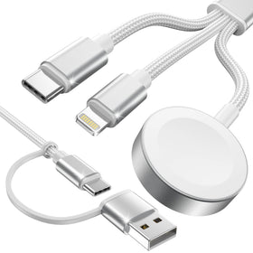 Amasuki 3-in-2 USB-C cable charges Apple Watch and iPhone on the go.