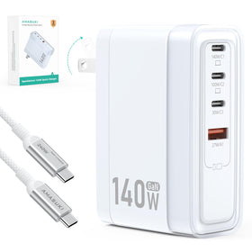 Amasuki SparkleCore front angle showing compact charger and ports, highlights space saving