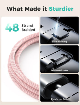 Amasuki cable with aluminum shell provides durable travel charging.