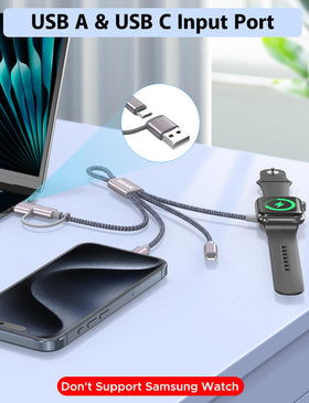 Amasuki watch-charger compatible, ready for Apple Watch charging during travel.