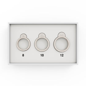 A Amazfit Helio Ring sizing kit with multiple sizes for day-long fit testing.