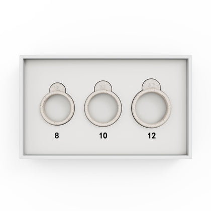 A Amazfit Helio Ring sizing kit with multiple sizes for day-long fit testing.