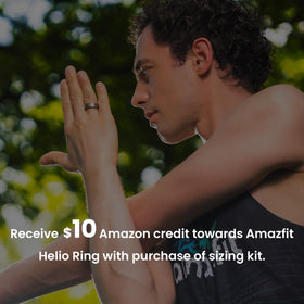 Amazfit Helio Ring sizing kit shows snug fit that’s easy to remove for readings.