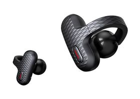 Amazfit Up front packaging showing earbuds and case, highlights portability and quick setup