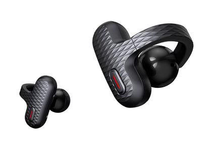 Amazfit Up front packaging showing earbuds and case, highlights portability and quick setup